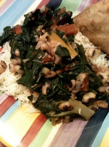 Black eyed peas and greens